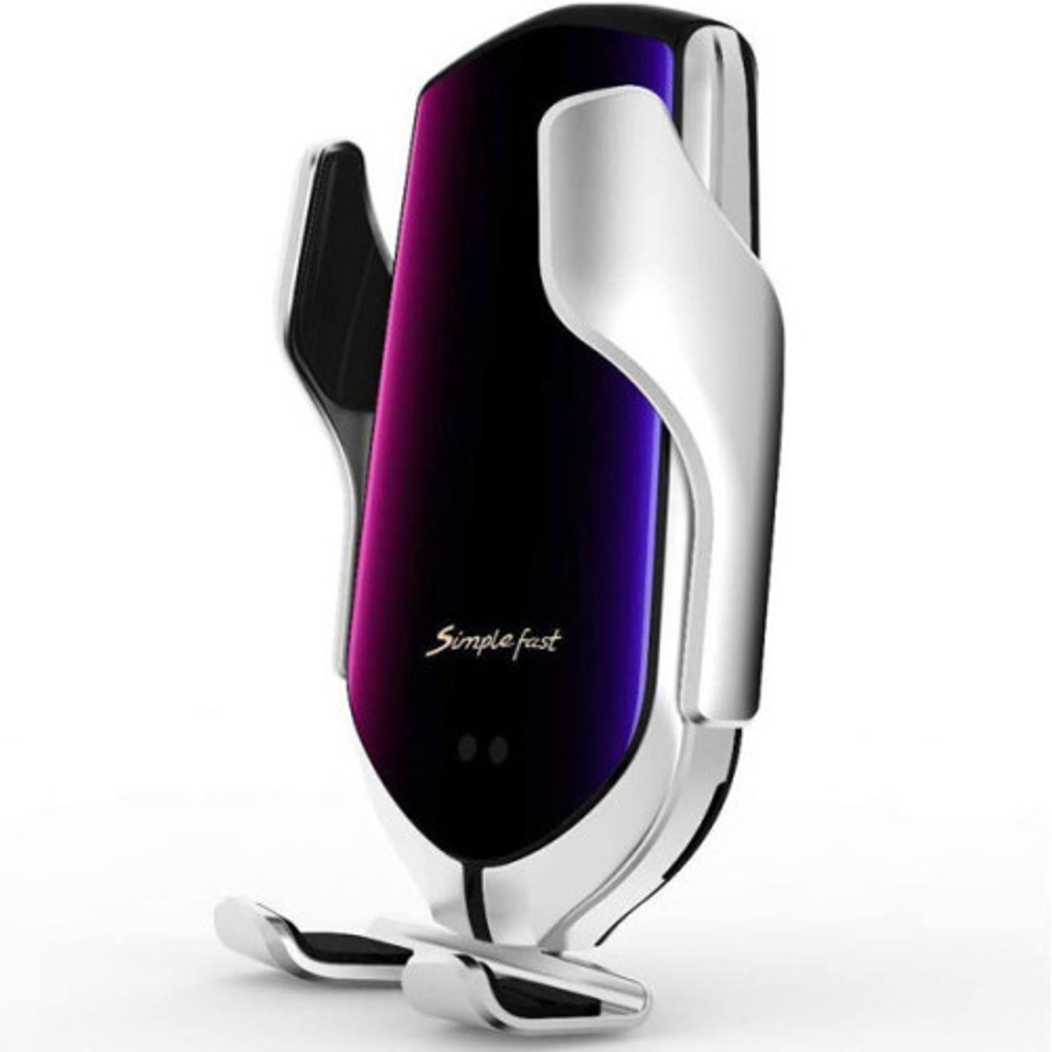 Suport auto cu incarcator wireless iUni R1, micro USB, functie Fast Charge, Silver fotografia produsului View 4 L