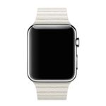 Curea iUni compatibila cu Apple Watch 1/2/3/4/5/6, 38mm, Leather Loop, Piele, White fotografia produsului View 4 S