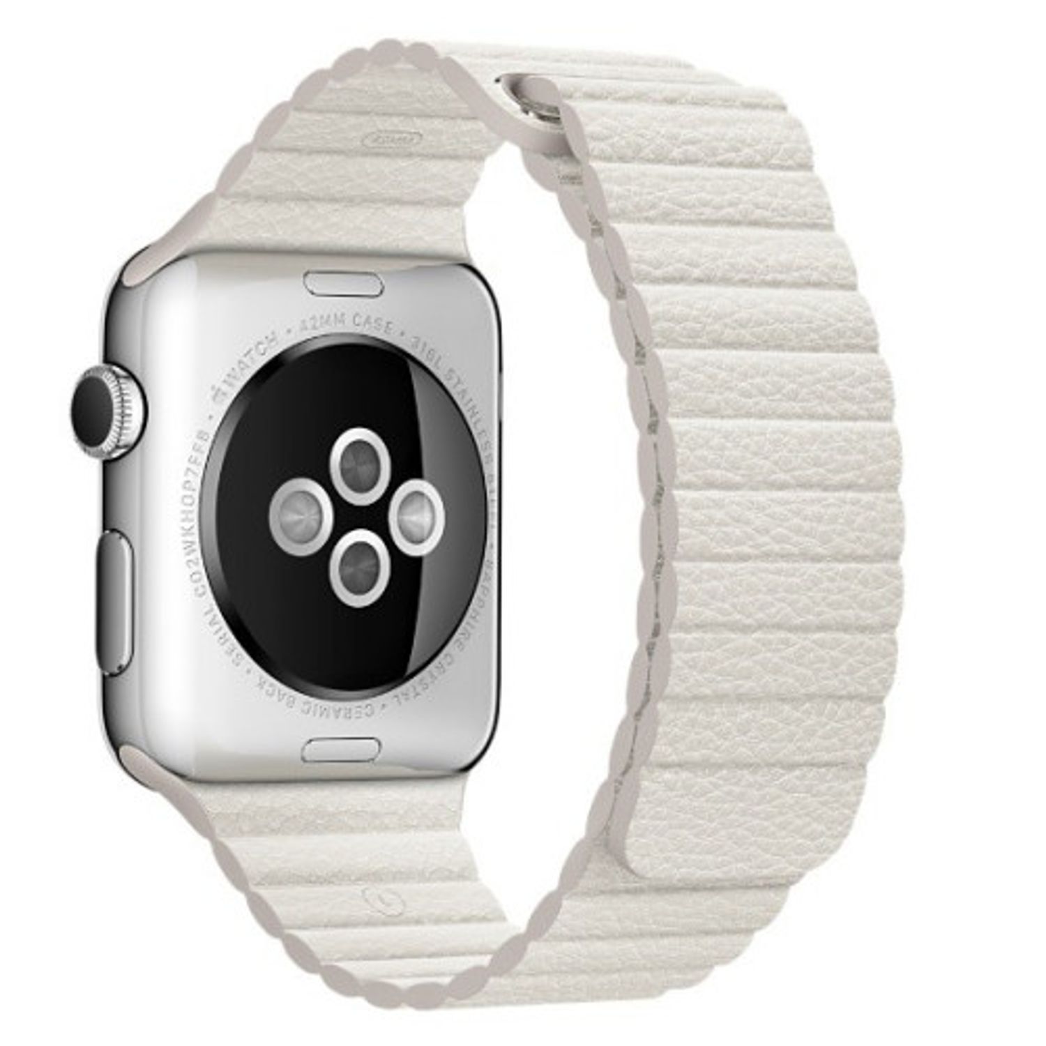 Curea iUni compatibila cu Apple Watch 1/2/3/4/5/6, 38mm, Leather Loop, Piele, White fotografia produsului