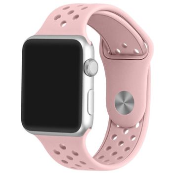 Curea iuni compatibila cu apple watch 1/2/3/4/5/6, 44mm, silicon sport, soft pink