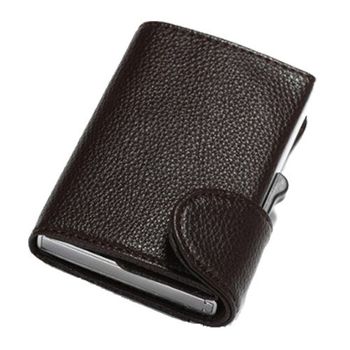 Portofel rfid iuni p5, 8 carduri, brun inchis