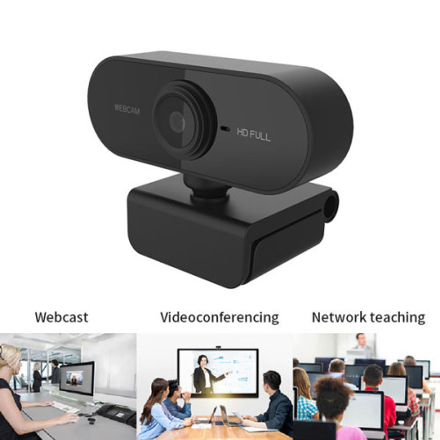 Camera web iUni C1, Full HD, 1080p, Microfon, USB 2.0, Plug & Play fotografia produsului View 5 L