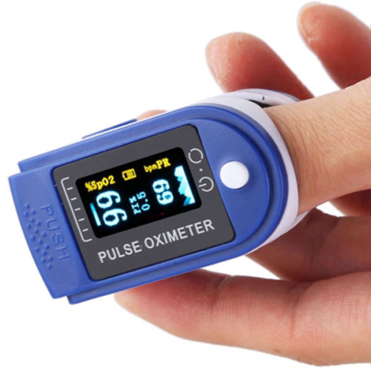 Pulsoximetru digital iUni H8, Indica nivelul de saturatie a oxigenului din sange, Rata pulsului, Albastru - 11 fotografia produsului View 2 L