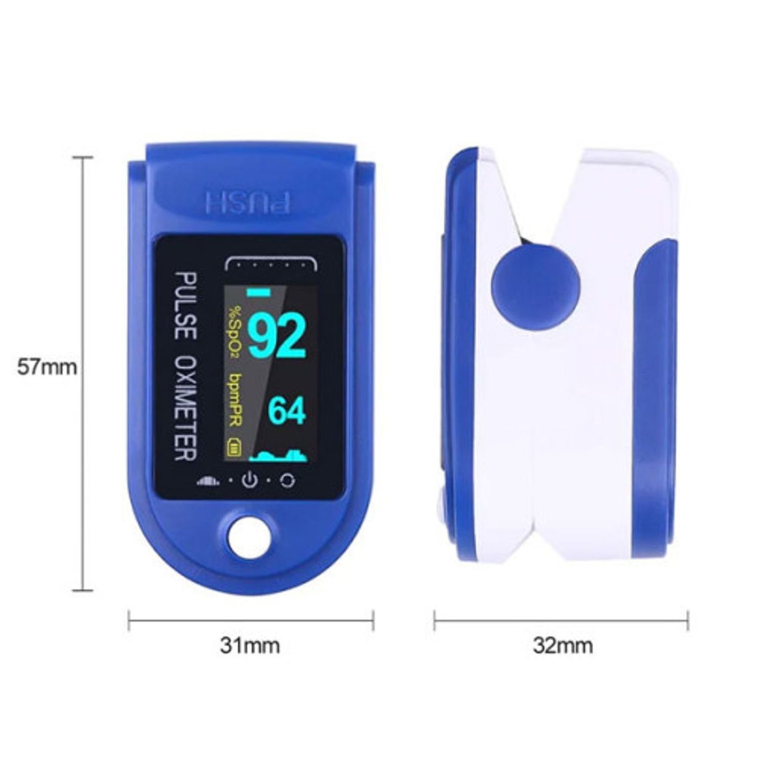 Pulsoximetru digital iUni H8, Indica nivelul de saturatie a oxigenului din sange, Rata pulsului, Albastru - 11 fotografia produsului View 4 L