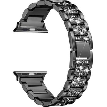 Curea iUni compatibila cu Apple Watch 1/2/3/4/5/6, 42mm, Luxury Belt, Black elefant.ro