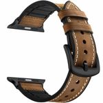 Curea iUni compatibila cu Apple Watch 1/2/3/4/5/6, 42mm, Leather Strap, Dark Coffee fotografia produsului View 3 S