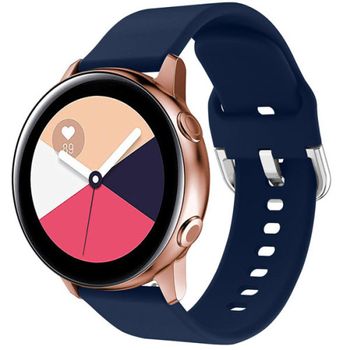 Curea iUni compatibila cu Samsung Watch Gear S2, 20 mm, Silicon Buckle, Midnight Blue