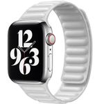 Curea iUni compatibila cu Apple Watch 1/2/3/4/5/6, 42mm, Leather Link, White fotografia produsului