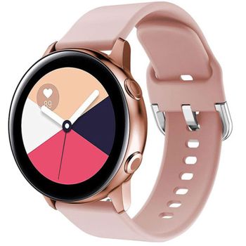 Curea iUni compatibila cu Samsung Watch Gear S3, 22 mm, Silicon Buckle, Pink