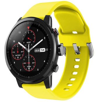 Curea iUni compatibila cu Samsung Watch Gear S3, 22 mm, Silicon Buckle, Yellow