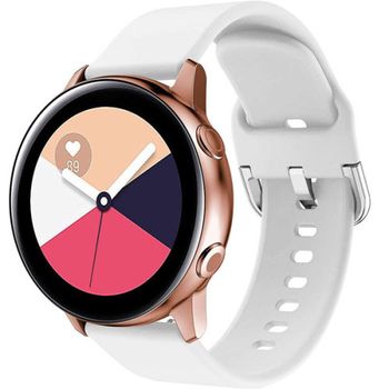 Curea iuni compatibila cu samsung watch gear s2, 20 mm, silicon buckle, white