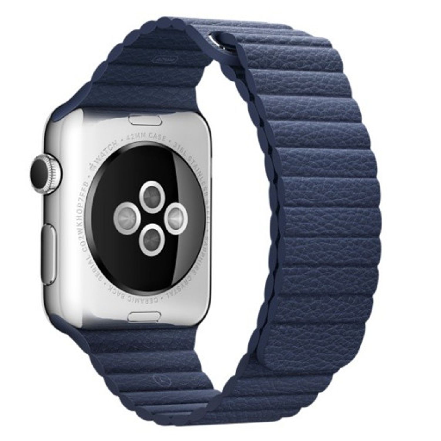 Curea iUni compatibila cu Apple Watch 1/2/3/4/5/6, 38mm, Leather Loop, Piele, Midnight Blue fotografia produsului