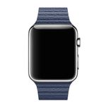 Curea iUni compatibila cu Apple Watch 1/2/3/4/5/6, 38mm, Leather Loop, Piele, Midnight Blue fotografia produsului View 3 S