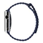 Curea iUni compatibila cu Apple Watch 1/2/3/4/5/6, 38mm, Leather Loop, Piele, Midnight Blue fotografia produsului View 2 S