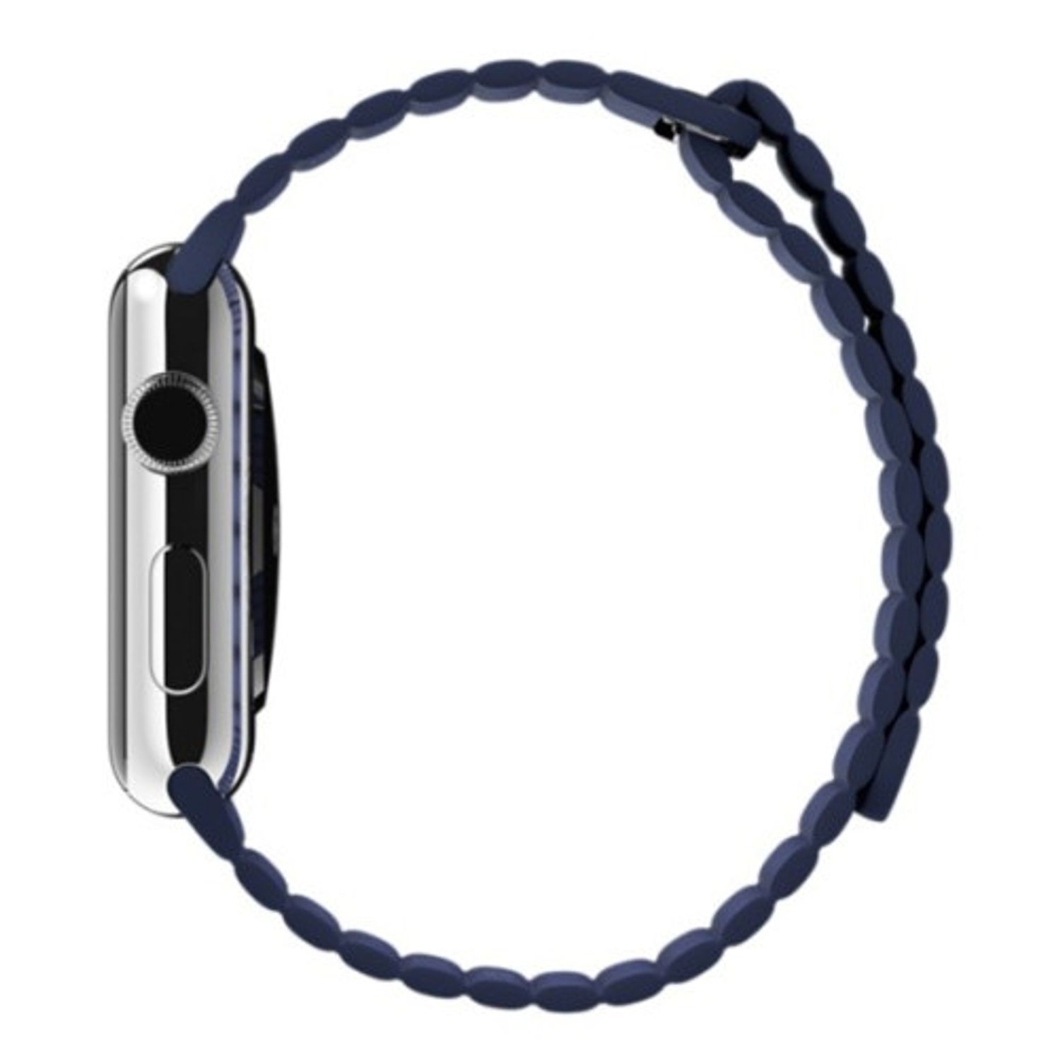 Curea iUni compatibila cu Apple Watch 1/2/3/4/5/6, 38mm, Leather Loop, Piele, Midnight Blue fotografia produsului View 2 L