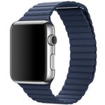 Curea iUni compatibila cu Apple Watch 1/2/3/4/5/6, 38mm, Leather Loop, Piele, Midnight Blue fotografia produsului View 5 S