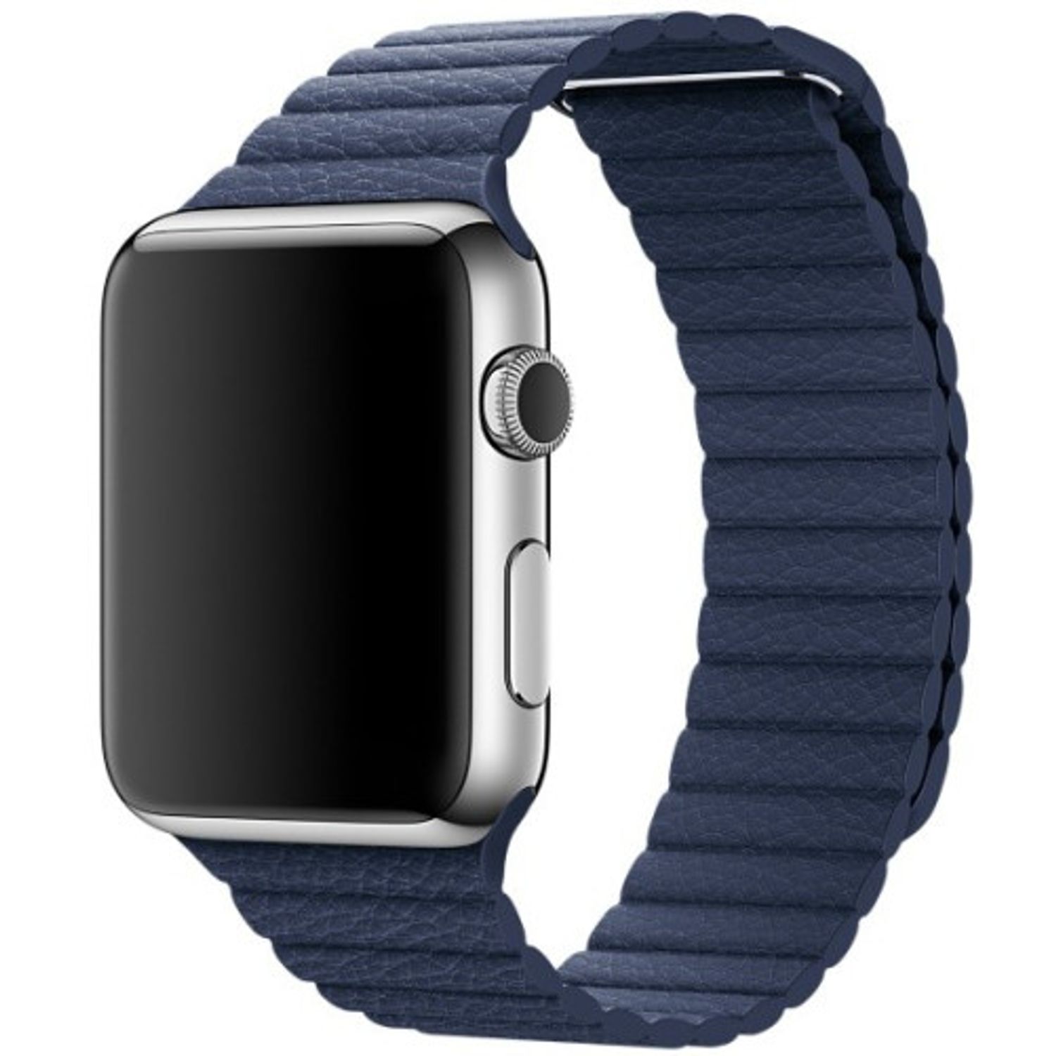 Curea iUni compatibila cu Apple Watch 1/2/3/4/5/6, 38mm, Leather Loop, Piele, Midnight Blue fotografia produsului View 5 L