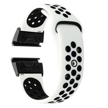 iUni - Curea ceas Smartwatch Garmin Fenix 3 / Fenix 5X, 26 mm Silicon Sport Alb-Negru