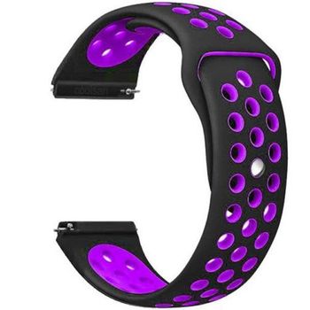Iuni - curea ceas smartwatch samsung gear s2, 20 mm silicon sport black-purple