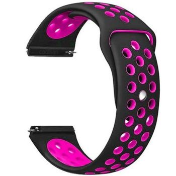 Iuni - curea ceas smartwatch samsung gear s2, 20 mm silicon sport black-pink