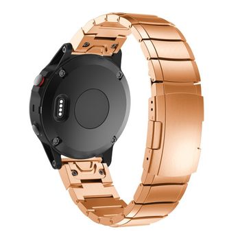 Iuni - curea ceas smartwatch garmin fenix 5, 22 mm otel inoxidabil rose gold link bracelet