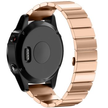iUni - Curea ceas Smartwatch Garmin Fenix 3 / Fenix 5X , 26 mm Otel inoxidabil Rose Gold Link Bracelet