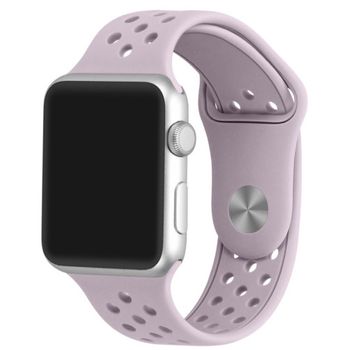 Curea iuni compatibila cu apple watch 1/2/3/4/5/6, 42mm, silicon sport, soft purple