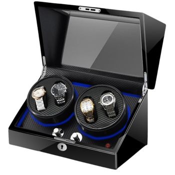 Iuni - cutie intors ceasuri automatice , watch winder 4 negru-carbon