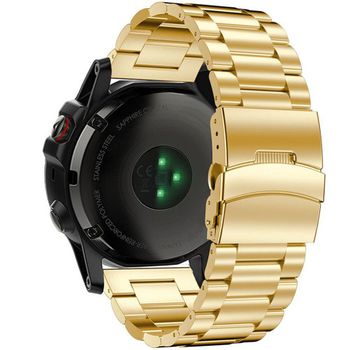 iUni - Curea ceas Smartwatch Garmin Fenix 3 / Fenix 5X, 26 mm Otel inoxidabil Gold