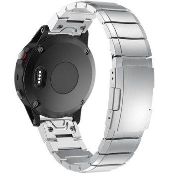 iUni - Curea ceas Smartwatch Garmin Fenix 3 / Fenix 5X, 26 mm Otel inoxidabil Silver Link Bracelet