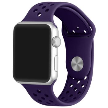 Curea iUni compatibila cu Apple Watch 1/2/3/4/5/6, 42mm, Silicon Sport, Purple elefant.ro