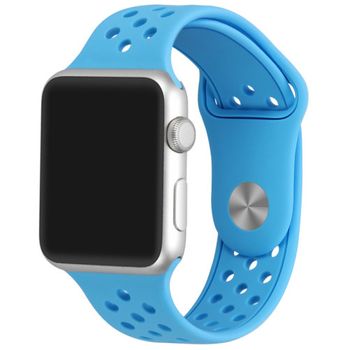 Curea iUni compatibila cu Apple Watch 1/2/3/4/5/6, 38mm, Silicon Sport, Blue elefant.ro