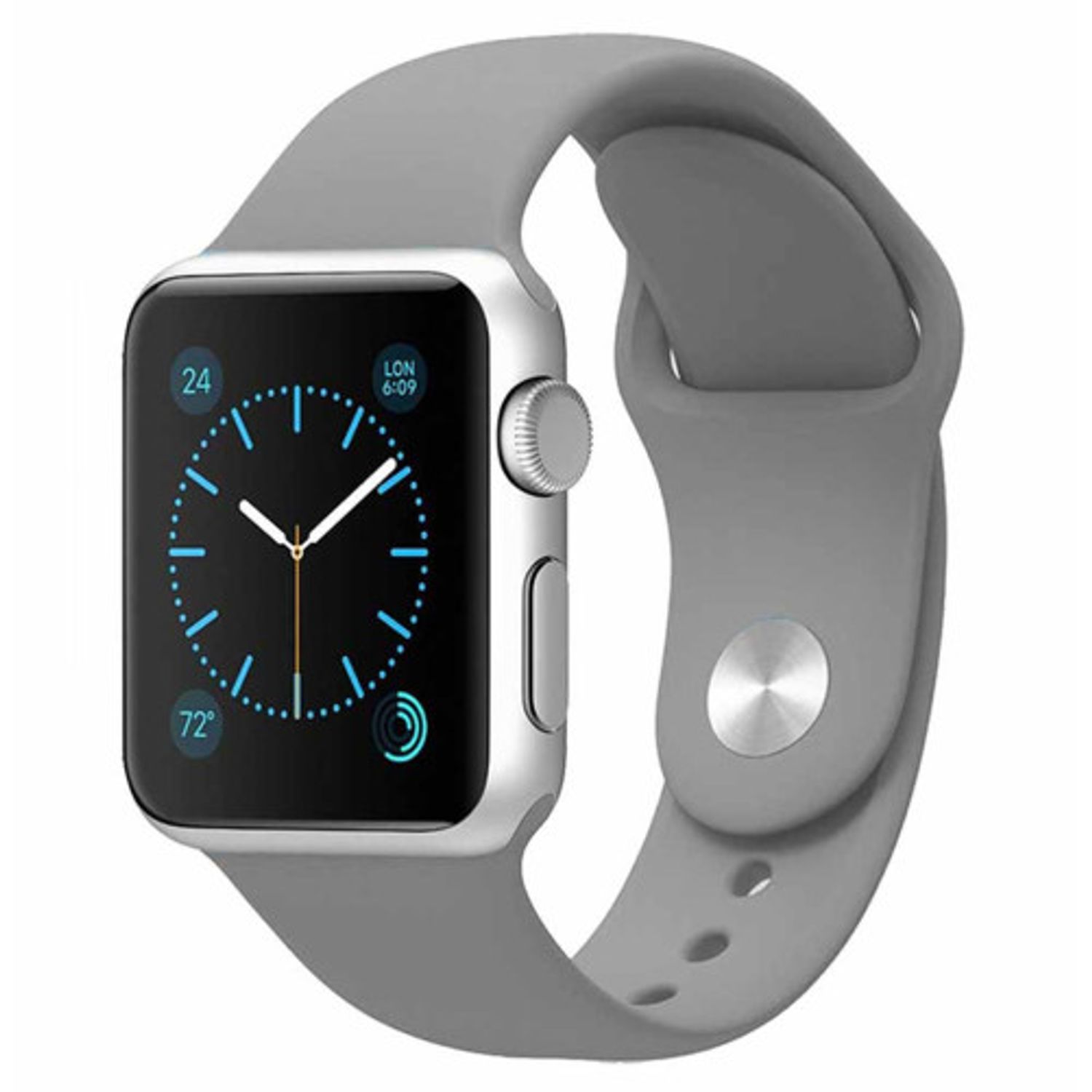 Curea iUni compatibila cu Apple Watch 1/2/3/4/5/6, 42mm, Silicon, Gray fotografia produsului View 2 L