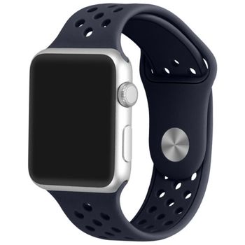 Curea iuni compatibila cu apple watch 1/2/3/4/5/6, 38mm, silicon sport, dark blue