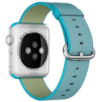 Curea iuni compatibila cu apple watch 1/2/3/4/5/6, 42mm, nylon, woven strap, electric blue