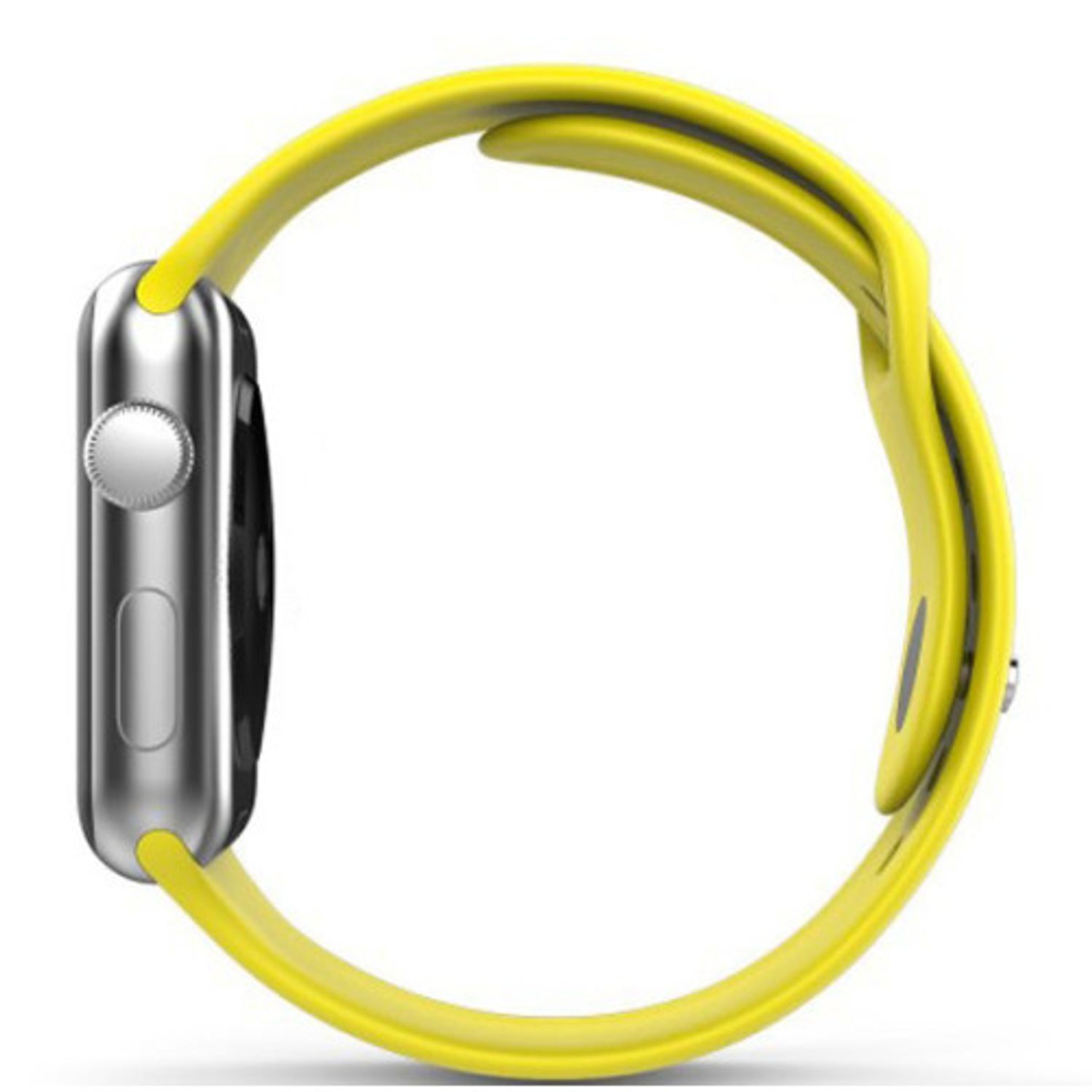 Curea iUni compatibila cu Apple Watch 1/2/3/4/5/6, 42mm, Silicon, Yellow fotografia produsului View 2 L