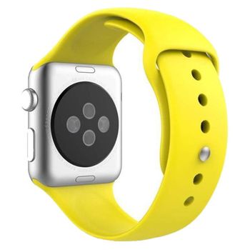 Curea iUni compatibila cu Apple Watch 1/2/3/4/5/6, 42mm, Silicon, Yellow