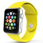Curea iUni compatibila cu Apple Watch 1/2/3/4/5/6, 42mm, Silicon, Yellow fotografia produsului View 3 S