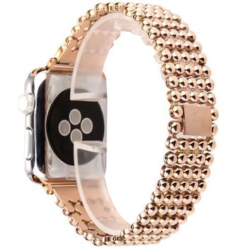 Curea iuni compatibila cu apple watch 1/2/3/4/5/6, 44mm, luxury, otel inoxidabil, rose gold