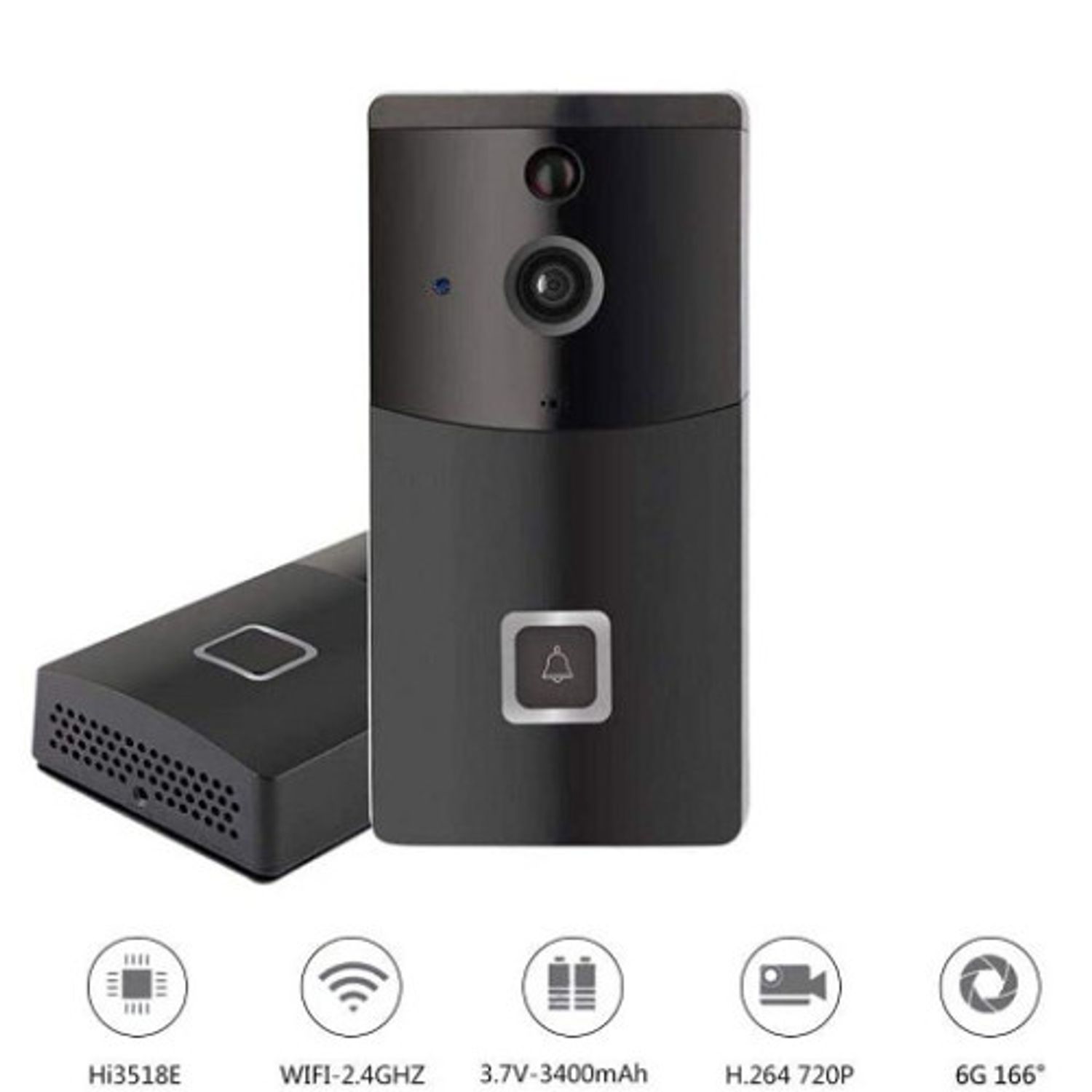 Sonerie interfon video smart iUni B10, Wireless, Speaker, Microfon, Night Vision fotografia produsului View 4 L