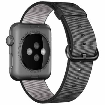 Curea iUni compatibila cu Apple Watch 1/2/3/4/5/6, 38mm, Nylon, Woven Strap, Electric Gray