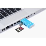 Card Reader iUni Lightning + MicroUSB OTG, Memorie Externa pentru dispozitive iOS si Android, Blue fotografia produsului View 3 S