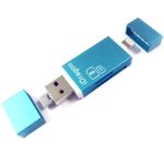 Card Reader iUni Lightning + MicroUSB OTG, Memorie Externa pentru dispozitive iOS si Android, Blue fotografia produsului View 2 S