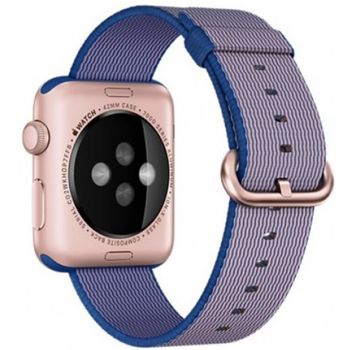 Curea iuni compatibila cu apple watch 1/2/3/4/5/6, 42mm, nylon, woven strap, electric purple