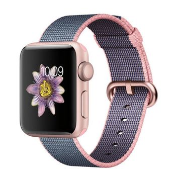 Curea iUni compatibila cu Apple Watch 1/2/3/4/5/6, 42mm, Nylon, Woven Strap, Dark Purple