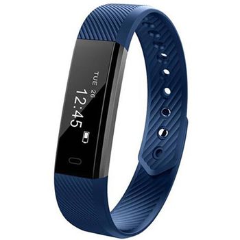 Bratara Fitness iUni ID115 Plus, OLED, Bluetooth, Pedometru, Monitorizare puls, Notificari, Android si iOS, Albastru