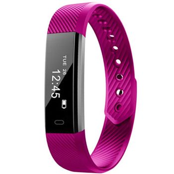 Bratara Fitness iUni ID115 Plus, Display OLED, Bluetooth, Pedometru, Monitorizare puls, Notificari, Android si iOS, Mov