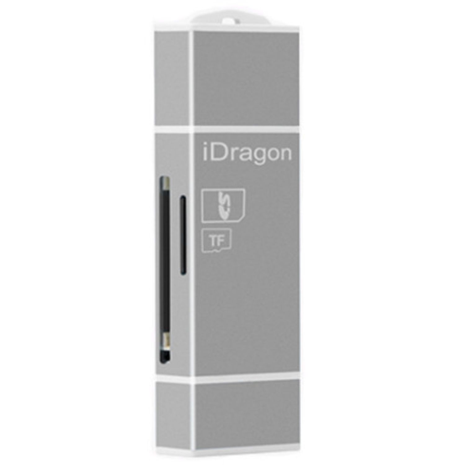 Card Reader iUni Lightning + MicroUSB OTG, Memorie Externa pentru dispozitive iOS si Android, Silver fotografia produsului