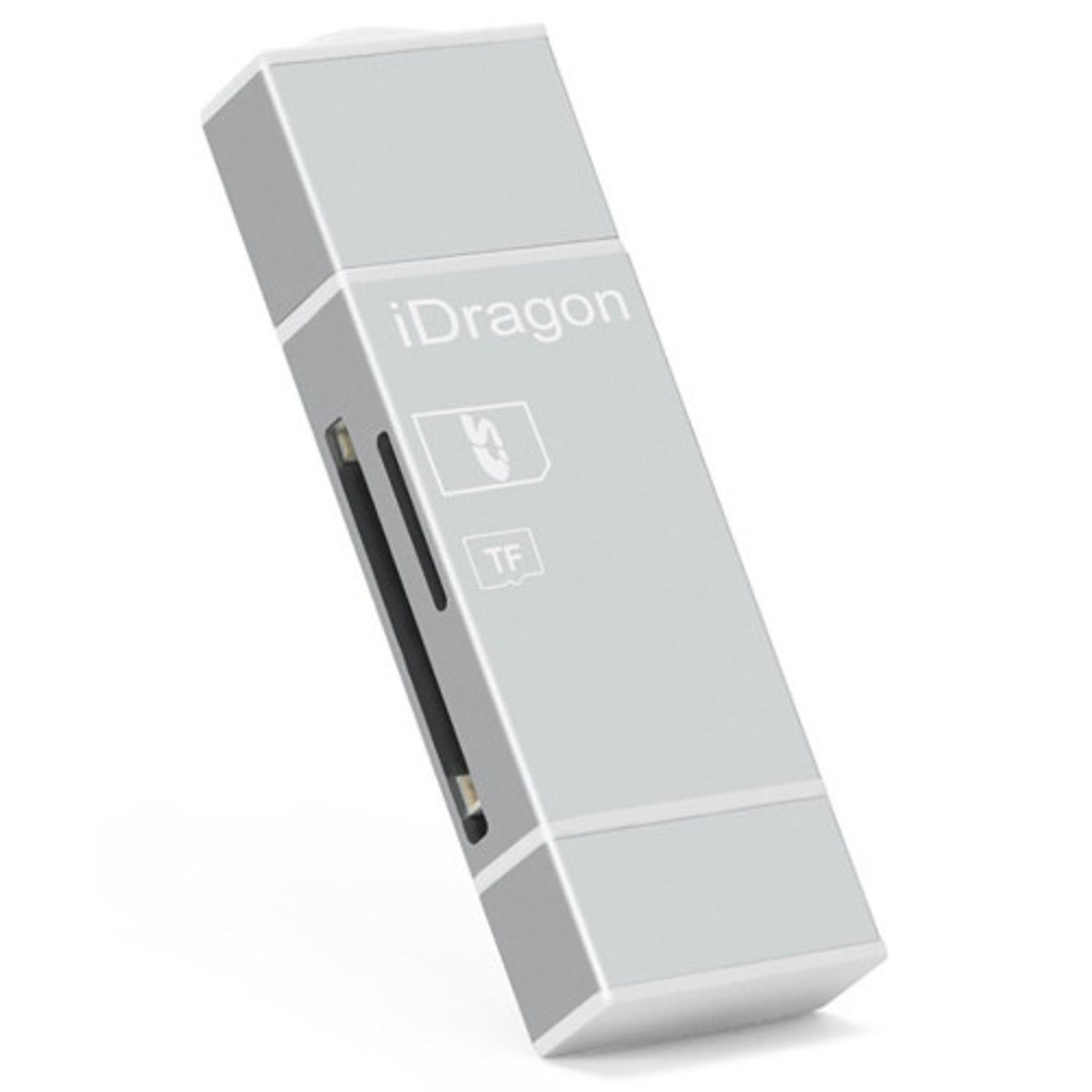 Card Reader iUni Lightning + MicroUSB OTG, Memorie Externa pentru dispozitive iOS si Android, Silver fotografia produsului View 2 L