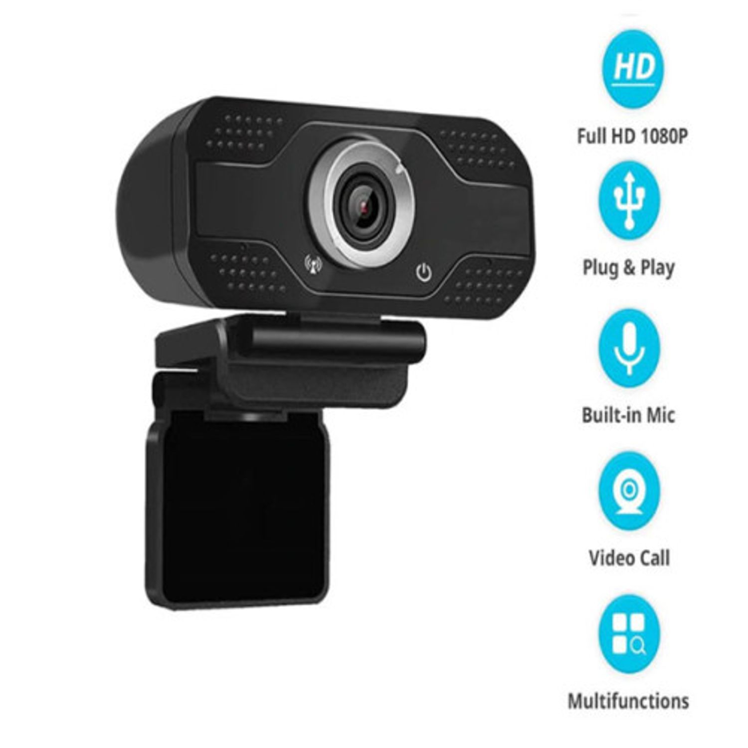Camera web iUni B1, Full HD, 1080p, Microfon, USB 2.0, Plug & Play fotografia produsului View 2 L